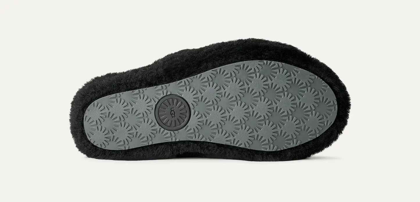 UGG Women's Fluff Yeah Slide in Black / Dark Shadow