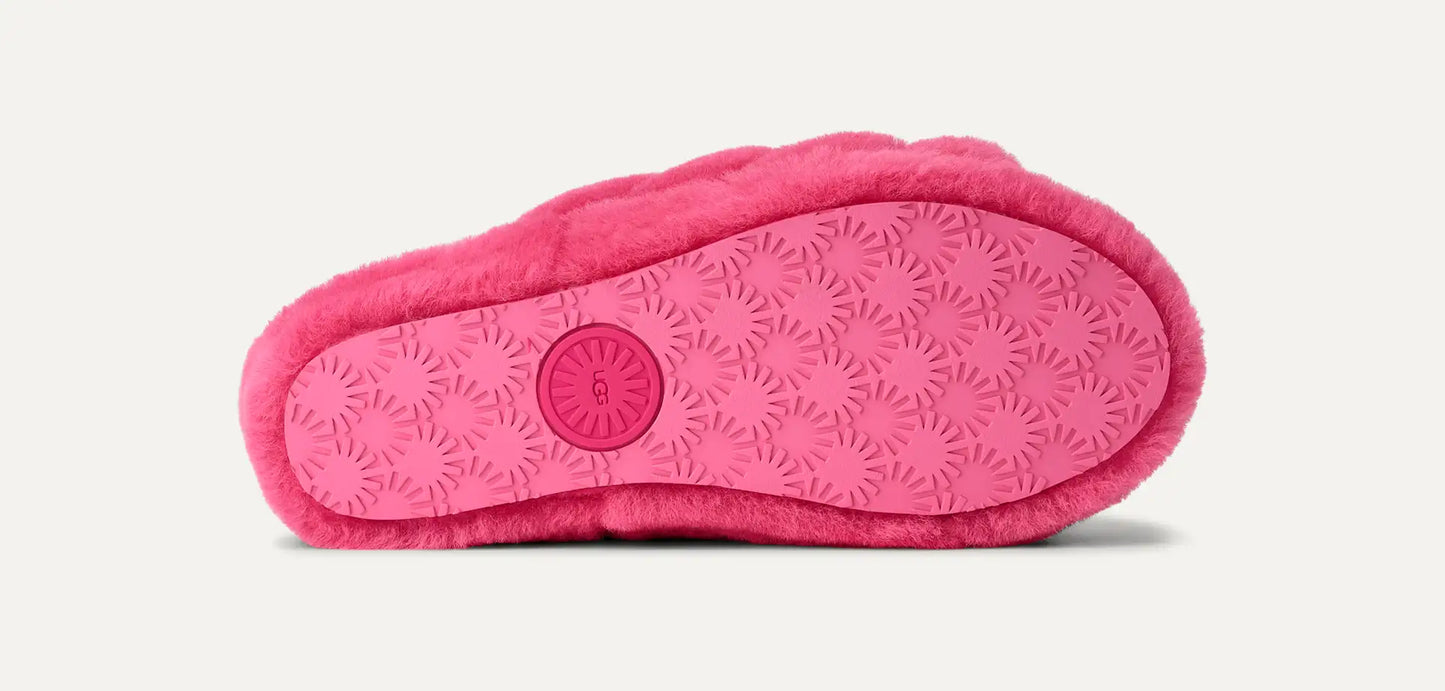 UGG Women's Fluff Yeah Slide in Deep Coral / Sachet Pink