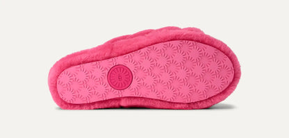 UGG Women's Fluff Yeah Slide in Deep Coral / Sachet Pink